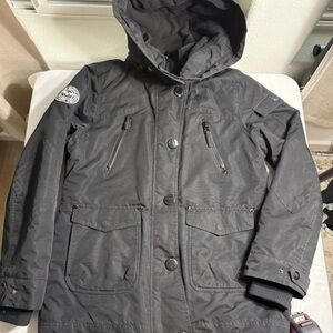 NOIZE DV8 Insulated Hooded Parka Jacket Men’s Large Black Winter Coat